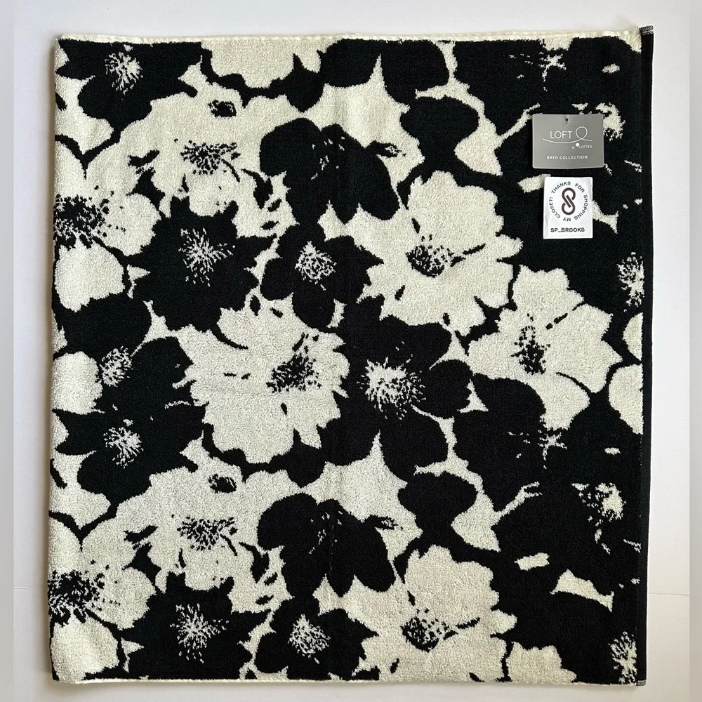 🎁8PC LOFT Bath Towel Set - 8 Pieces - BLACK MILK IN BLOOM